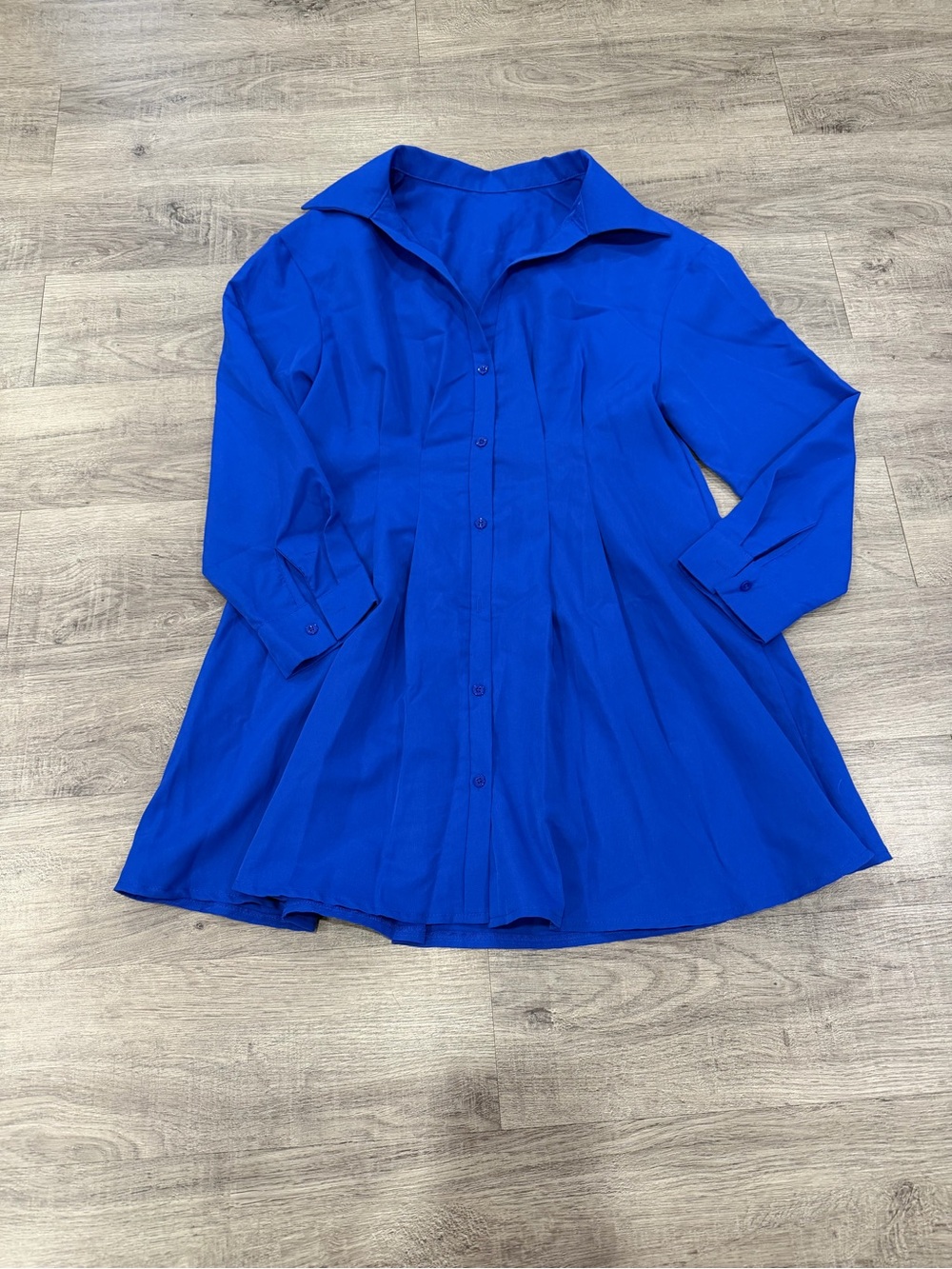NWOT Plus Size SHEIN Royal Blue Button-Front Midi Dress